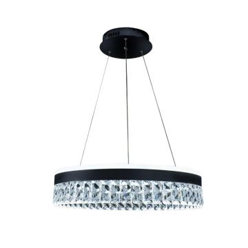 LED Prigušivi kristalni luster na sajli LED/90W/230V 3000-6500K crna + daljinski upravljač