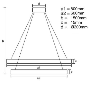 LED Prigušivi luster na sajli LED/90W/230V 3000-6500K + daljinski upravljač