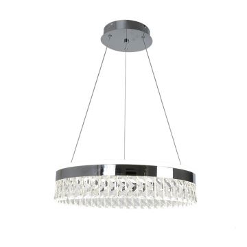 LED Prigušivi kristalni luster na sajli LED/90W/230V 3000-6500K krom + daljinski upravljač