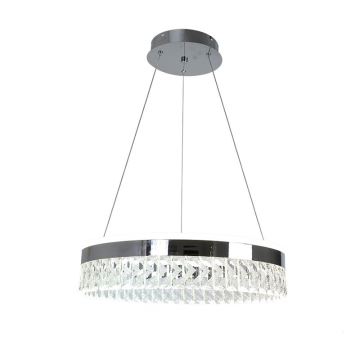 LED Prigušivi kristalni luster na sajli LED/90W/230V 3000-6500K krom + daljinski upravljač