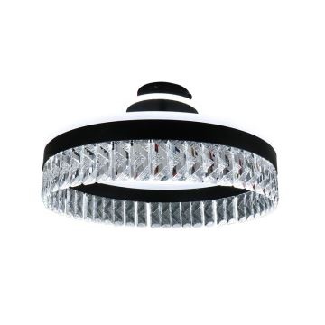 LED Prigušivi kristalni nadgradni luster LED/75W/230V 3000-6500K crna + daljinski upravljač