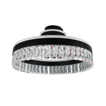 LED Prigušivi kristalni nadgradni luster LED/75W/230V 3000-6500K crna + daljinski upravljač