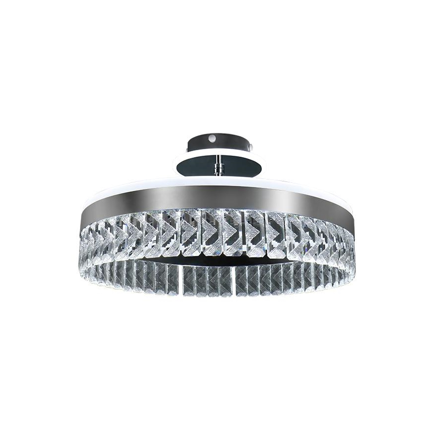 LED Prigušivi kristalni nadgradni luster LED/75W/230V 3000-6500K krom + daljinski upravljač