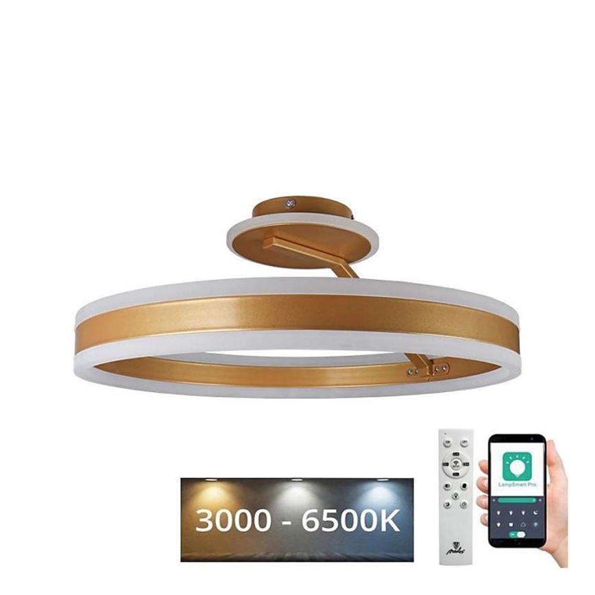 LED Prigušivi nadgradni luster LED/86W/230V 3000-6500K zlatna + daljinski upravljač