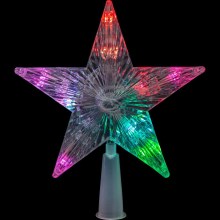 LED RGB Božićna zvijezda za drvce 10xLED/2xAA 15cm