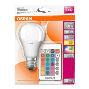 LED RGB Dimabilna žarulja STAR+ A60 E27/9W/230V 2700K - Osram