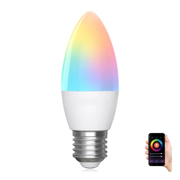 LED RGBW Prigušiva žarulja C37 E27/6,5W/230V 2700-6500K Wi-Fi - Aigostar