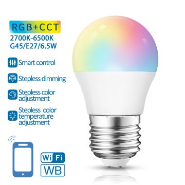 LED RGBW Prigušiva žarulja G45 E27/6,5W/230V 2700-6500K Wi-Fi - Aigostar