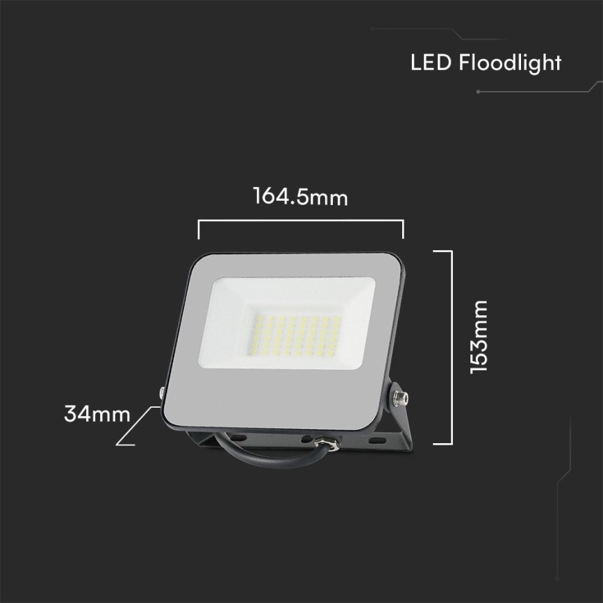 LED RGBW Prigušivi reflektor LED/30W/230V IP65 siva + daljinski upravljač