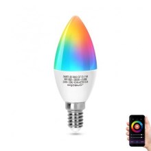 LED RGBW Žarulja C37 E14/5W/230V 3000-6500K Wi-Fi - Aigostar