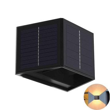 LED Solarna zidna svjetiljka CUBUS 2xLED/1,5W/3,7V IP54