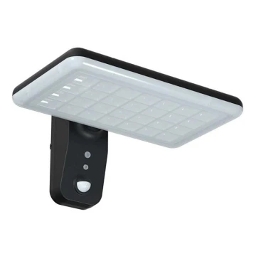 LED Solarna zidna svjetiljka sa senzorom LED/15W/3,2V 4000K/6000K IP65 crna