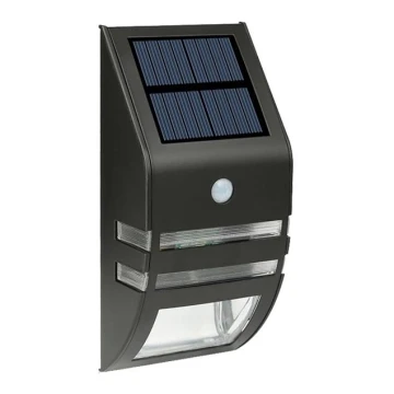 LED Solarna zidna svjetiljka sa senzorom LED/3,7V IP44 crna
