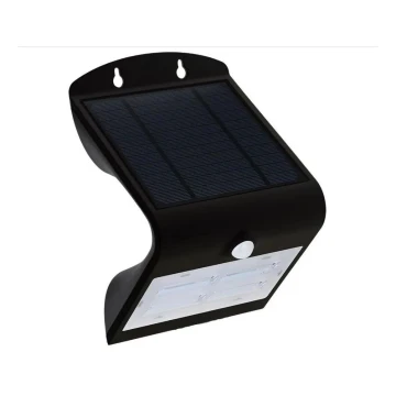 LED Solarna zidna svjetiljka sa senzorom LED/3W/3,7V 3000/4000K IP65 crna