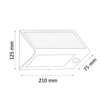 LED Solarna zidna svjetiljka sa senzorom LED/5W IP44