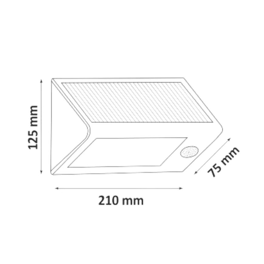 LED Solarna zidna svjetiljka sa senzorom LED/5W IP44