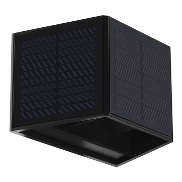 LED Solarna zidna svjetiljka WINGS LED/2W/3,2V 3000K IP54 crna