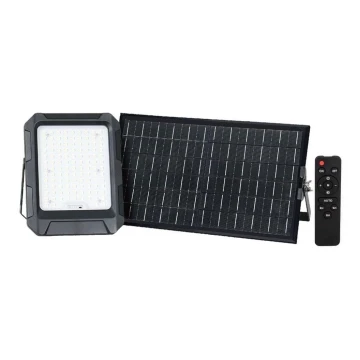 LED Solarni reflektor LED/15W/3,7V IP65 4000K crna + daljinski upravljač