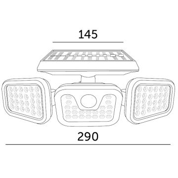 LED Solarni reflektor sa senzorom LED/1,5W/3,7V 6000K IP44