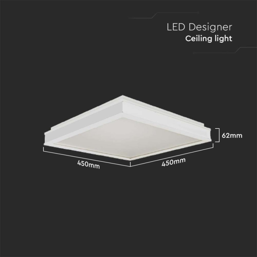 LED Stropna svjetiljka LED/24W/230V 4000K 45x45 cm bijela
