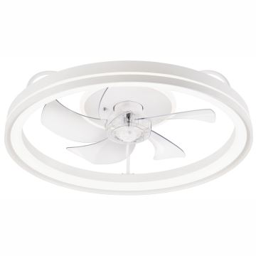 LED Prigušiva stropna svjetiljka s ventilatorom FARGO LED/37W/230V bijela + daljinski upravljač