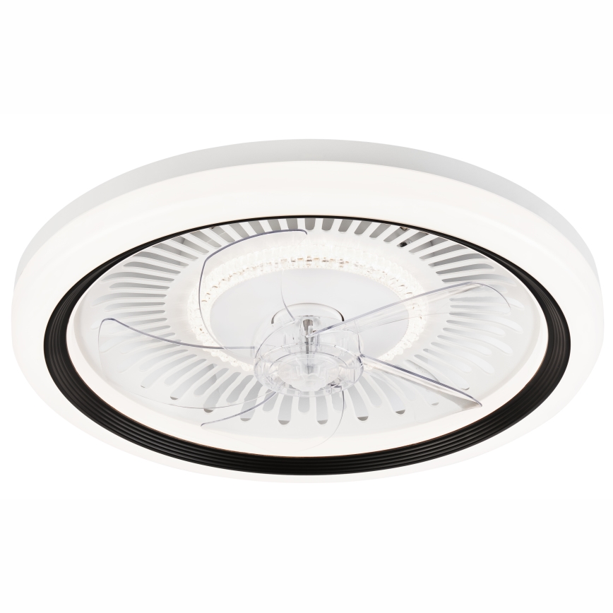 LED Prigušiva stropna svjetiljka s ventilatorom GEMMA LED/37W/230V bijela + daljinski upravljač