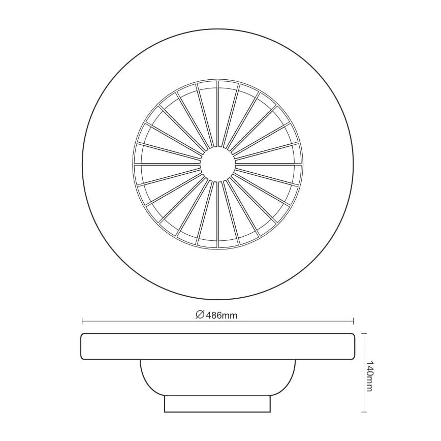 LED Prigušiva stropna svjetiljka s ventilatorom OPAL LED/48W/230V 3000-6500K + daljinski upravljač