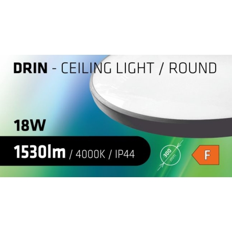 LED Stropna svjetiljka za kupaonicu CIRCLE LED/18W/230V 4000K pr. 30 cm IP44 crna