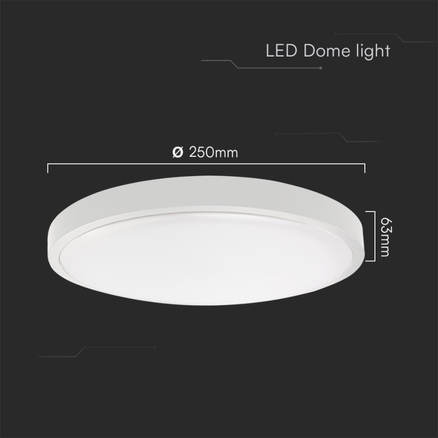 LED Stropna svjetiljka za kupaonicu LED/18W/230V IP44 4000K pr. 25 cm bijela