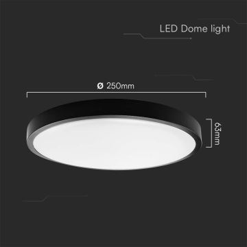 LED Stropna svjetiljka za kupaonicu LED/18W/230V IP44 4000K pr. 25 cm crna