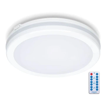 LED Stropna svjetiljka za kupaonicu sa senzorom LED/18W/230V 3000/4000/6500K IP65 pr. 30 cm bijela + daljinski upravljač