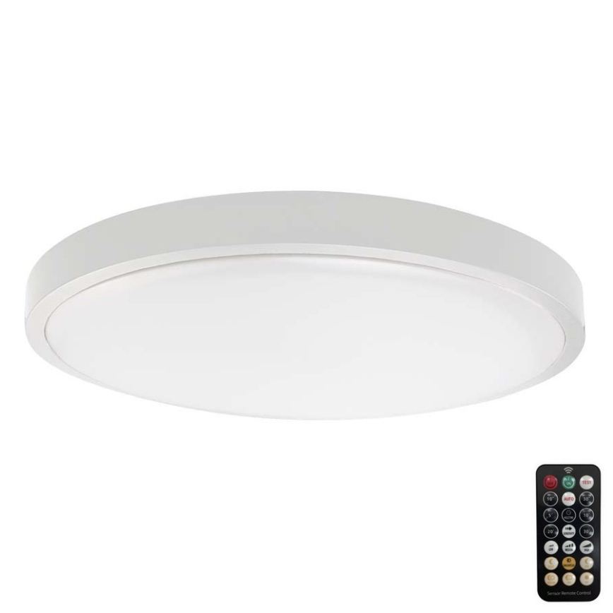 LED Stropna svjetiljka za kupaonicu sa senzorom LED/18W/230V IP44 3000K pr. 29 cm bijela + daljinski upravljač