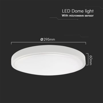 LED Stropna svjetiljka za kupaonicu sa senzorom LED/18W/230V IP44 3000K pr. 29 cm bijela + daljinski upravljač