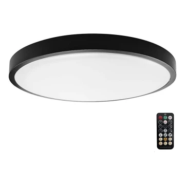 LED Stropna svjetiljka za kupaonicu sa senzorom LED/36W/230V 4000K IP44 crna + daljinski upravljač