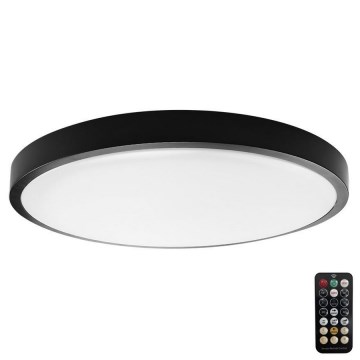 LED Stropna svjetiljka za kupaonicu sa senzorom LED/36W/230V IP44 4000K pr. 42 cm crna + daljinski upravljač