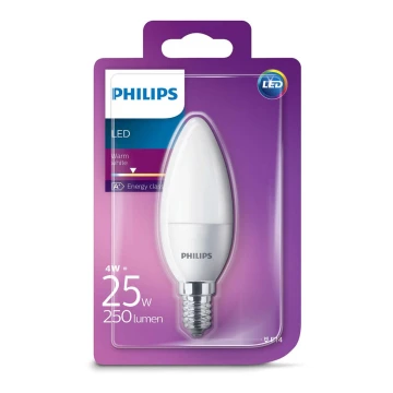 LED svijeća Philips E14/4W/230V - CANDLE mliječno staklo