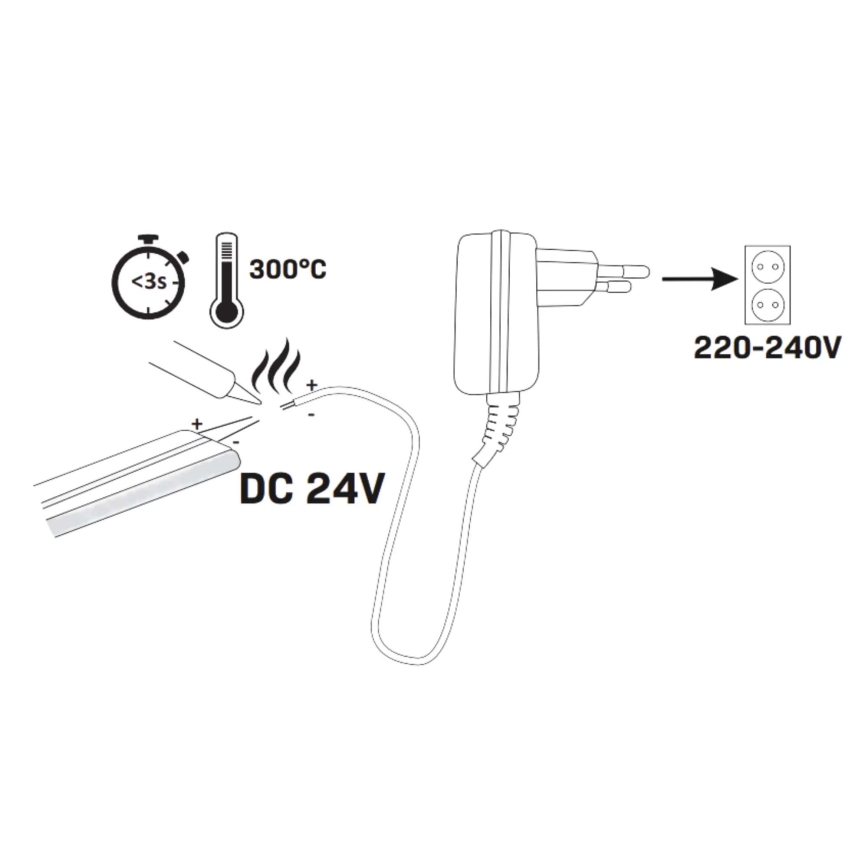 LED Traka NEON 5m LED/48W/24V 4000K IP65