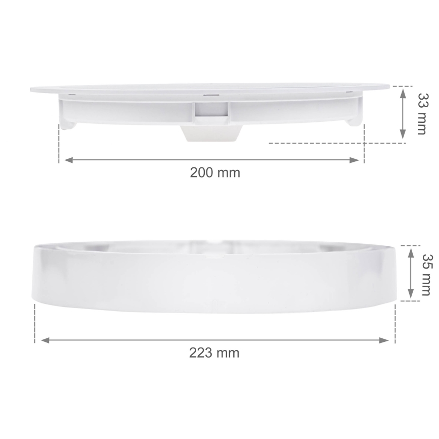 LED Ugradbena svjetiljka ALGINE 2u1 LED/18W/230V 3000K