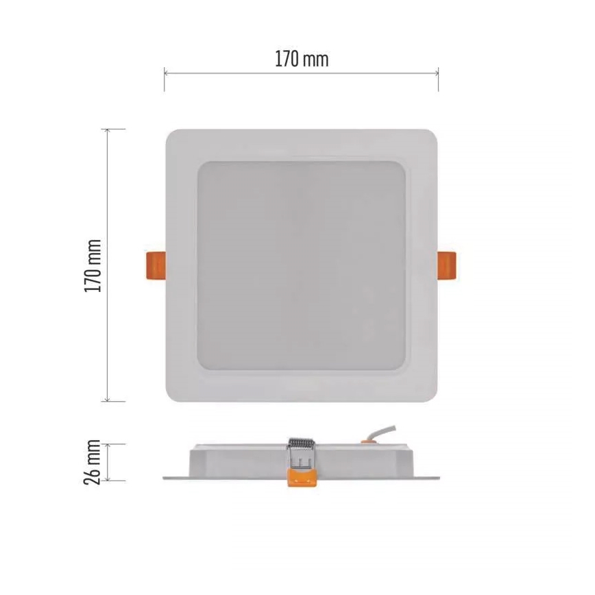 LED Ugradbena svjetiljka LED/18W/230V 17x17 cm bijela