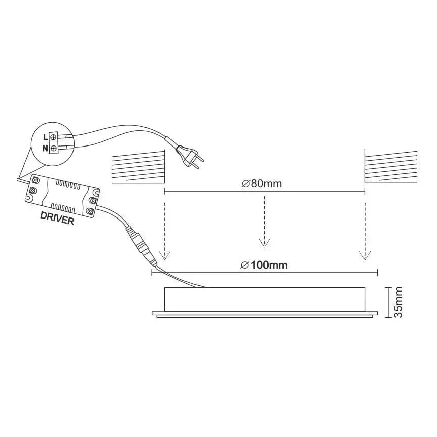 LED Ugradbena svjetiljka LED/7,5W/230V 4000K bijela/zlatna