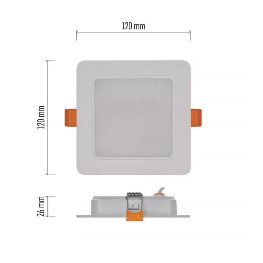 LED Ugradbena svjetiljka LED/9W/230V 12x12 cm bijela