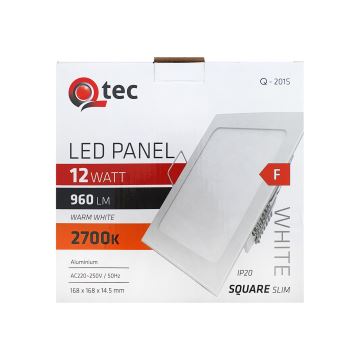 LED Ugradbena svjetiljka QTEC LED/12W/230V 2700K 16,8x16,8 cm