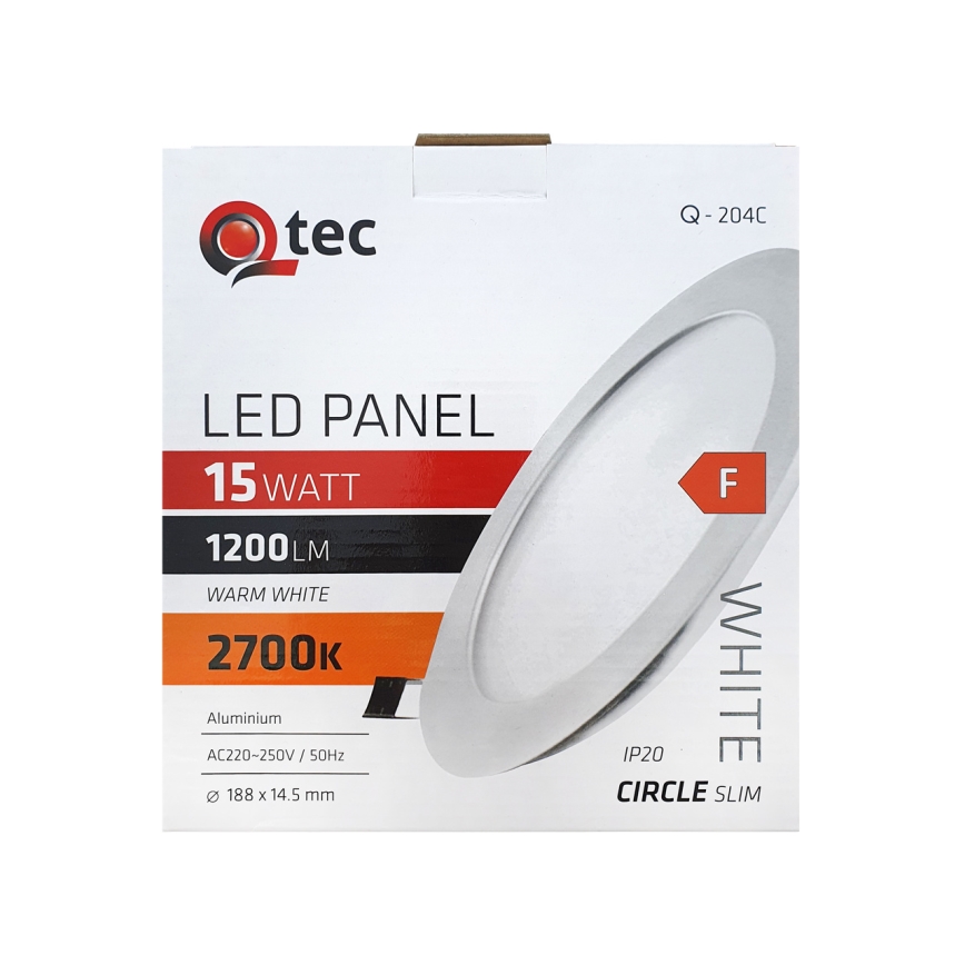 LED Ugradbena svjetiljka QTEC LED/15W/230V 2700K pr. 18,8 cm