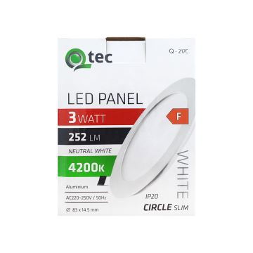 LED Ugradbena svjetiljka QTEC LED/3W/230V 4200K pr. 8,3 cm