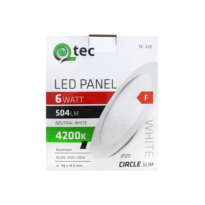 LED Ugradbena svjetiljka QTEC LED/6W/230V 4200K pr. 11,8 cm