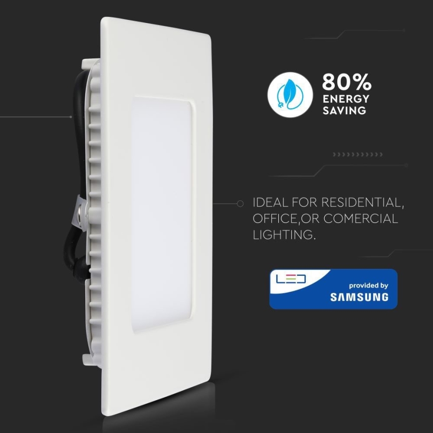 LED Ugradbena svjetiljka SAMSUNG CHIP LED/12W/230V 6400K pravokutna