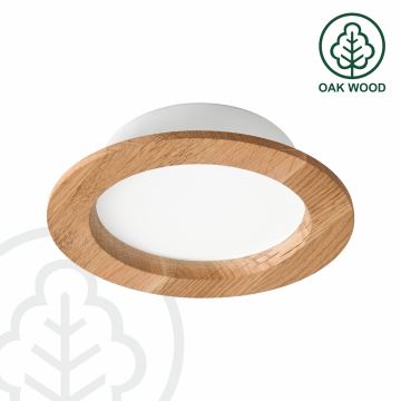 LED Ugradbena svjetiljka WOODY SPOT LED/12,5W/230V 3000K hrast ø 16 cm