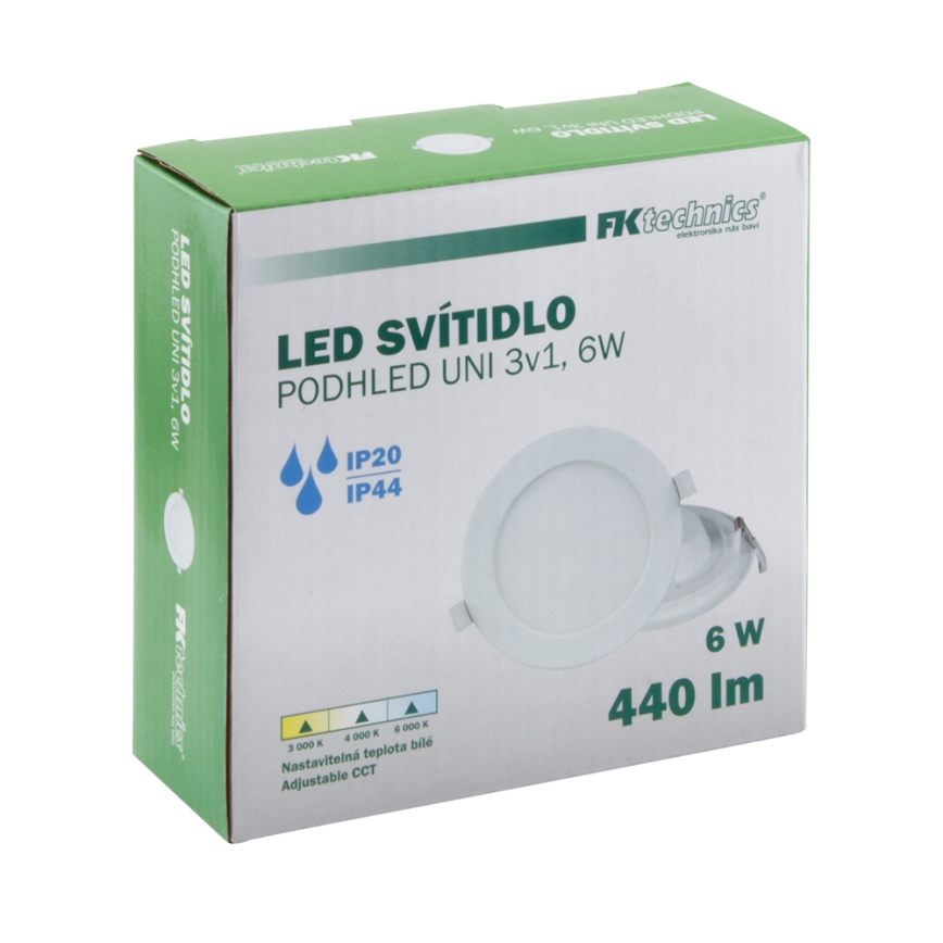 LED Ugradbena svjetiljka za kupaonicu LED/6W/230V 3000/4000/6000K IP44