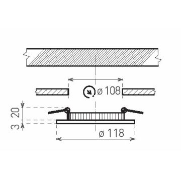 LED Ugradbena svjetiljka za kupaonicu VEGA LED/6W/230V 3800K pr. 11,8 cm IP44