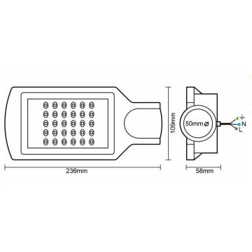 LED Ulična svjetiljka LED/30W/170-400V IP67